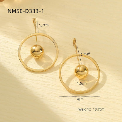 1 Pair Casual Simple Style Geometric Plating 304 Stainless Steel Drop Earrings