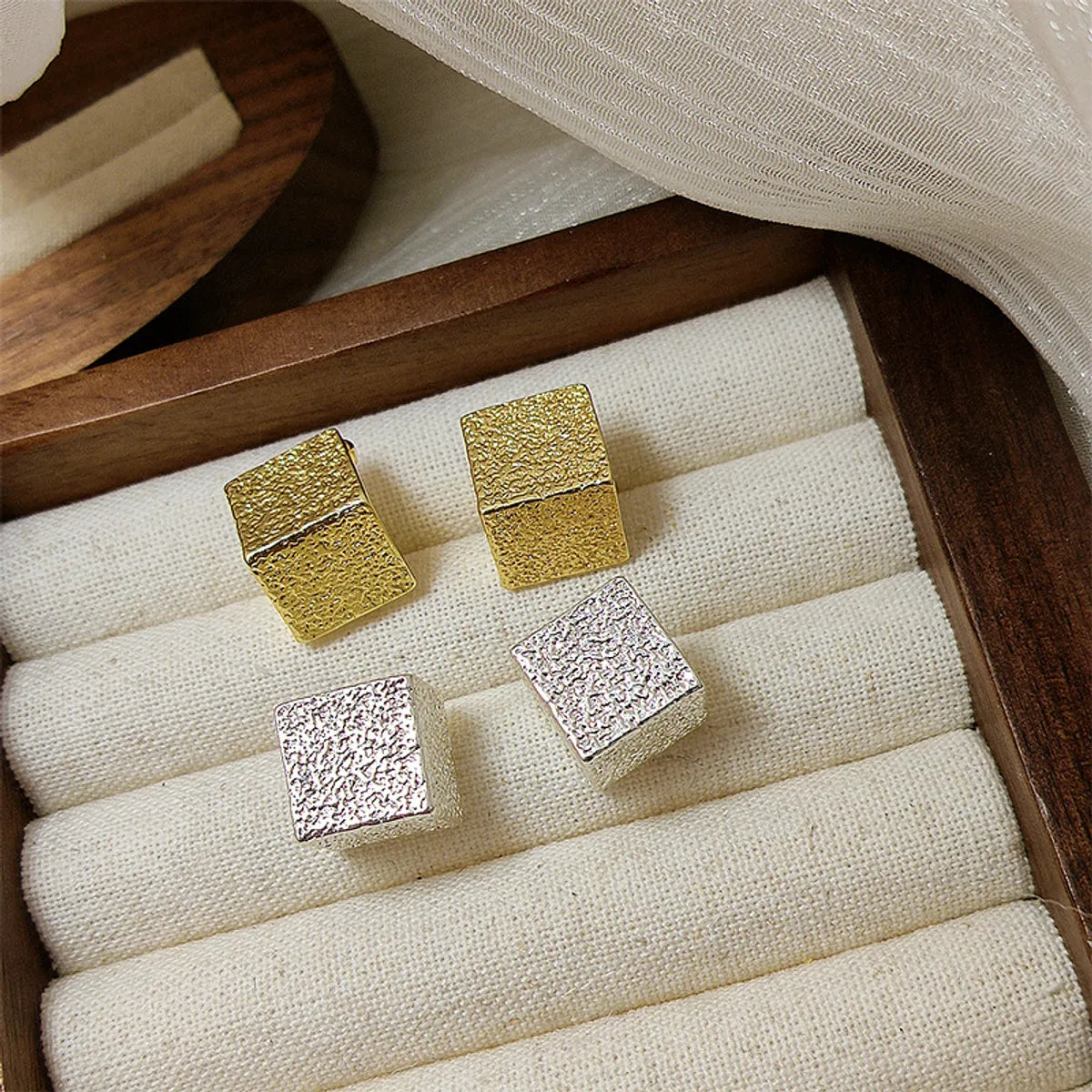 1 Pair Casual Simple Style Geometric Plating Alloy Ear Studs