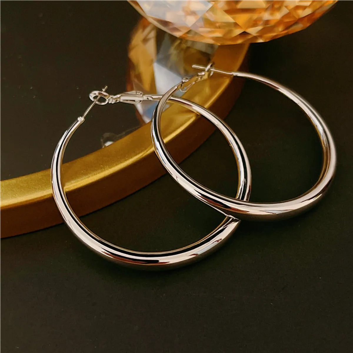 1 Pair Casual Simple Style Geometric Plating Copper Earrings