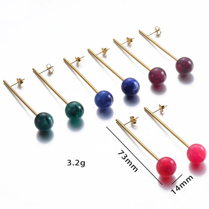 1 Pair Casual Simple Style Geometric Plating Stainless Steel Drop Earrings