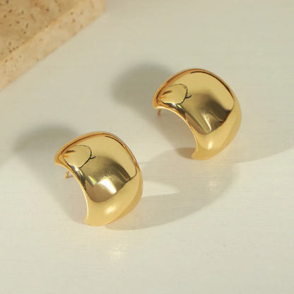 1 Pair Casual Simple Style Geometric Plating Titanium Steel 18k Gold Plated Ear Studs