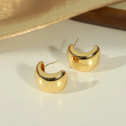 1 Pair Casual Simple Style Geometric Plating Titanium Steel 18k Gold Plated Ear Studs