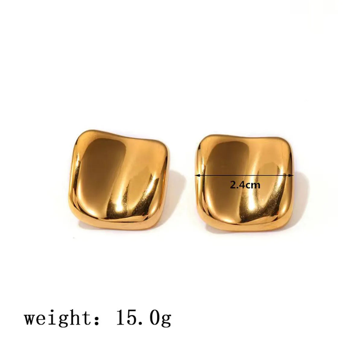 1 Pair Casual Simple Style Geometric Pleated Titanium Steel Ear Studs