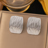 1 Pair Casual Simple Style Geometric Pleated Titanium Steel Ear Studs