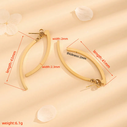 1 Pair Casual Simple Style Geometric Polishing Plating Titanium Steel 18k Gold Plated Drop Earrings