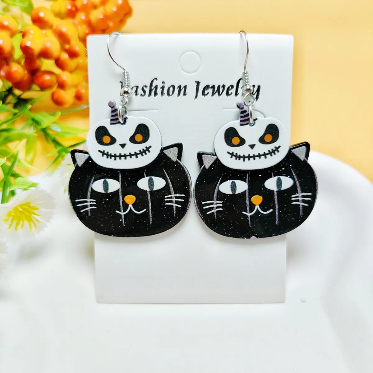 1 Pair Casual Simple Style Geometric Pumpkin Butterfly Arylic Drop Earrings