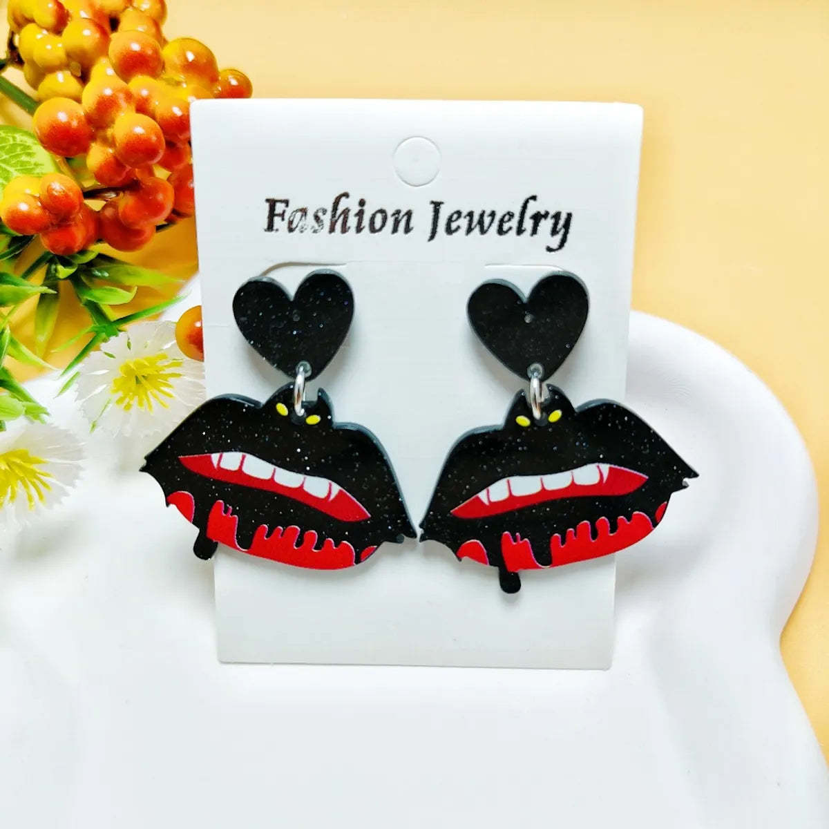 1 Pair Casual Simple Style Geometric Pumpkin Butterfly Arylic Drop Earrings