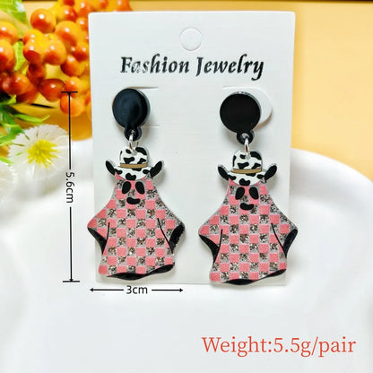 1 Pair Casual Simple Style Geometric Pumpkin Star Stoving Varnish Arylic Drop Earrings