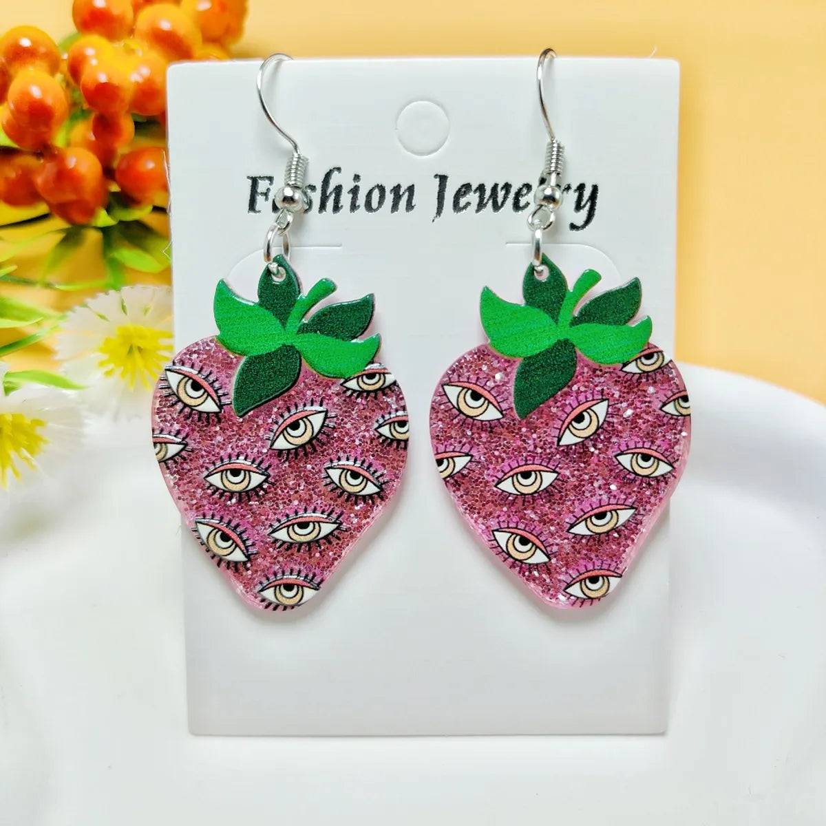 1 Pair Casual Simple Style Geometric Pumpkin Star Stoving Varnish Arylic Drop Earrings