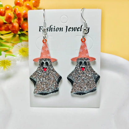 1 Pair Casual Simple Style Geometric Pumpkin Star Stoving Varnish Arylic Drop Earrings