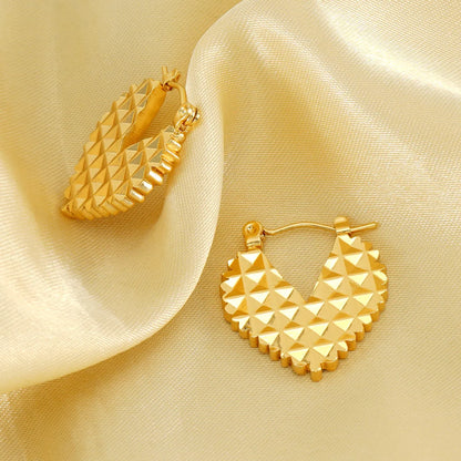 1 Pair Casual Simple Style Geometric Round Heart Shape 304 Stainless Steel 18K Gold Plated Earrings