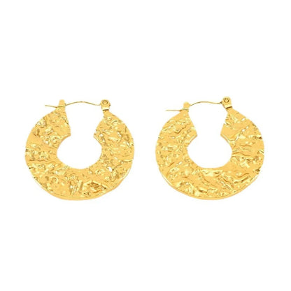 1 Pair Casual Simple Style Geometric Round Heart Shape 304 Stainless Steel 18K Gold Plated Earrings