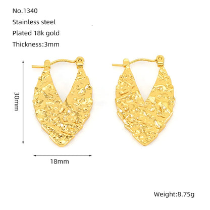 1 Pair Casual Simple Style Geometric Round Heart Shape 304 Stainless Steel 18K Gold Plated Earrings