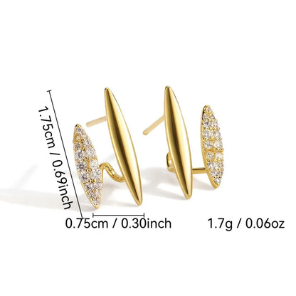 1 Pair Casual Simple Style Geometric Solid Color Inlay Copper Zircon Ear Studs