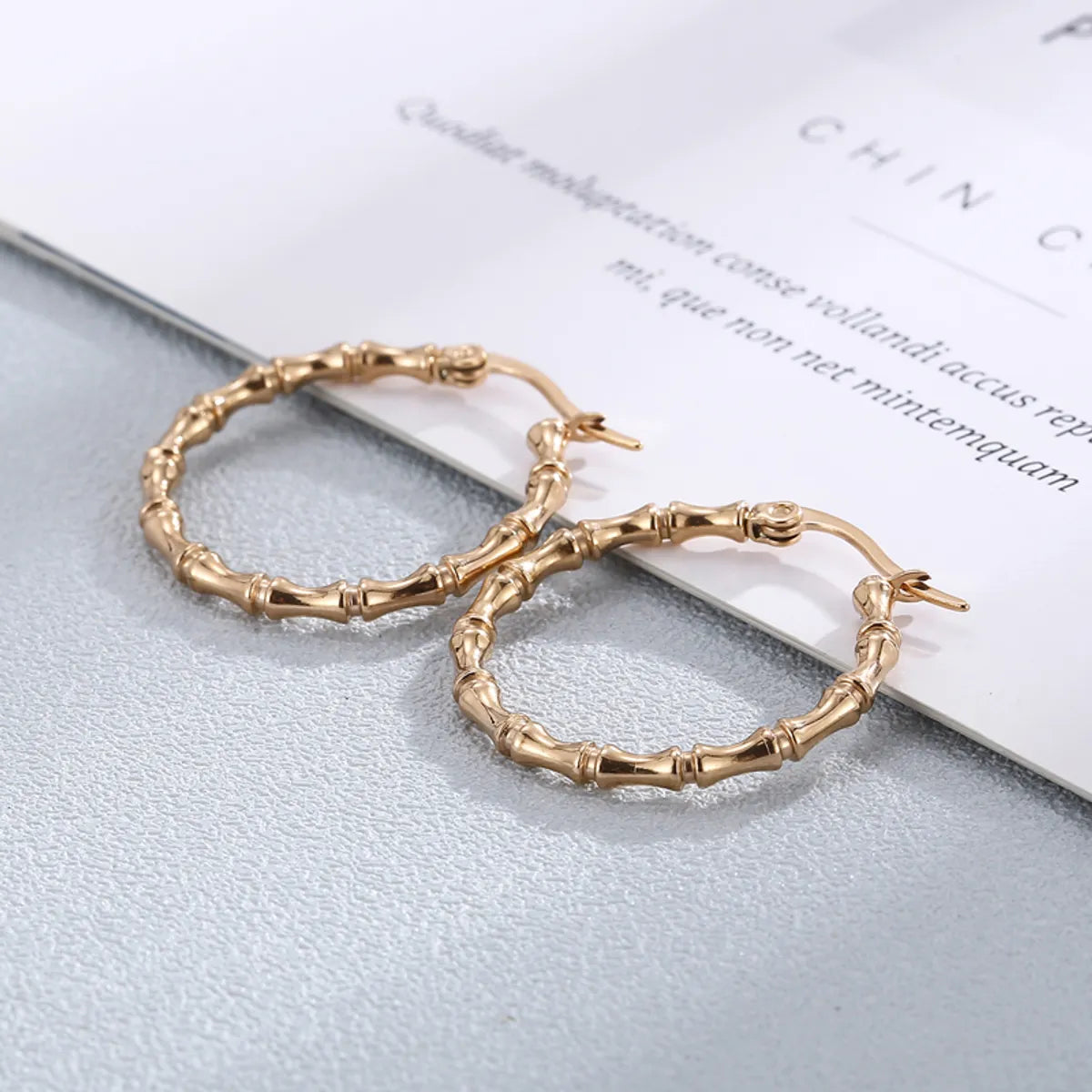 1 Pair Casual Simple Style Geometric Stainless Steel Hoop Earrings