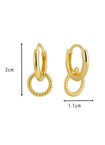 1 Pair Casual Simple Style Geometric Sterling Silver 14K Gold Plated Drop Earrings