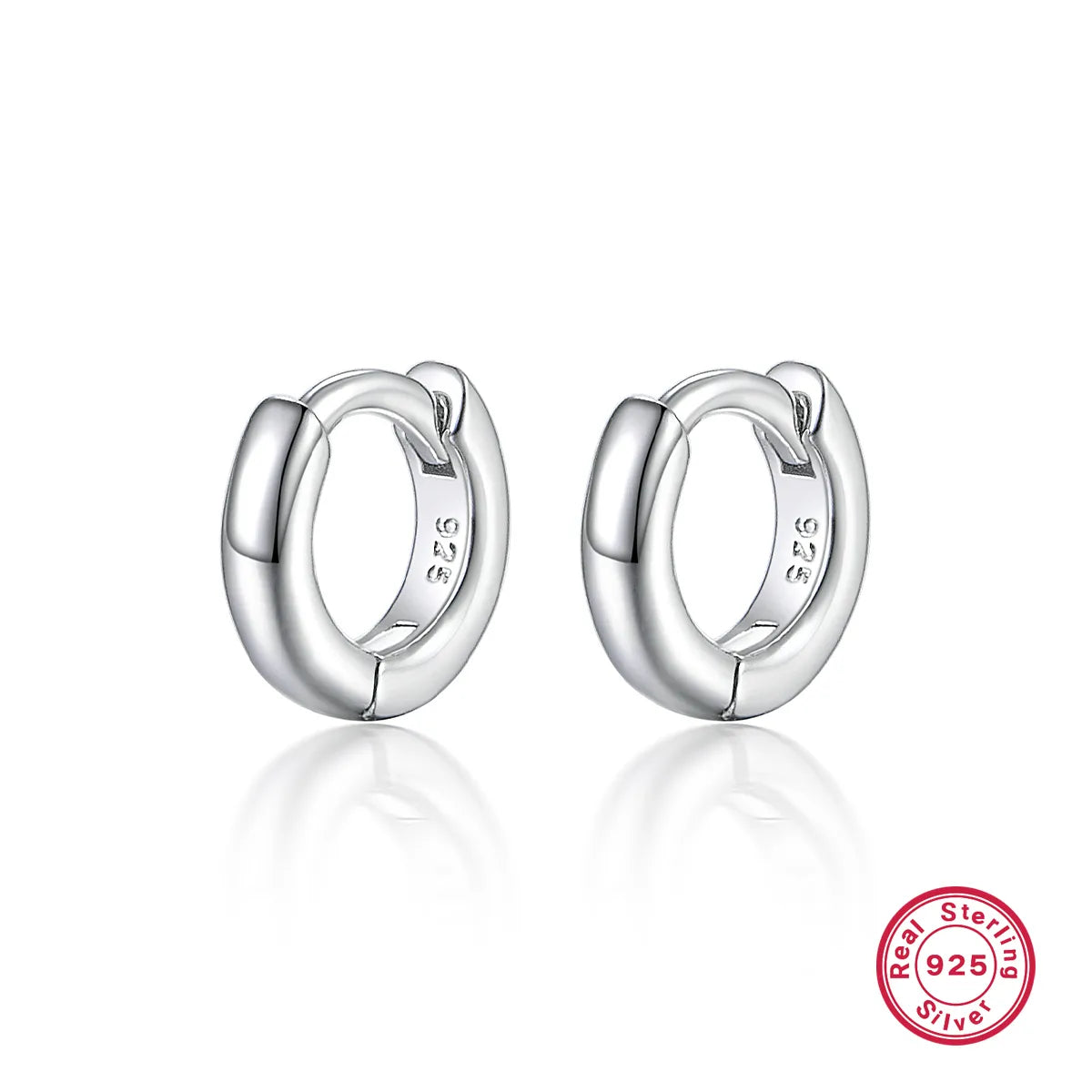 1 Pair Casual Simple Style Geometric Sterling Silver White Gold Plated Hoop Earrings