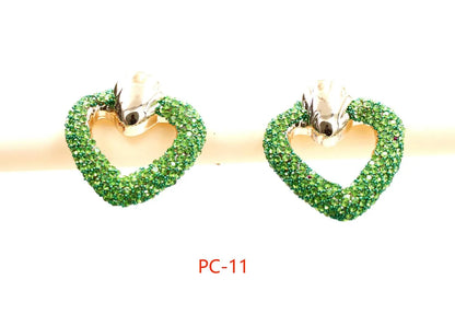 1 Pair Casual Simple Style Heart Shape Inlay Alloy Rhinestones Ear Studs