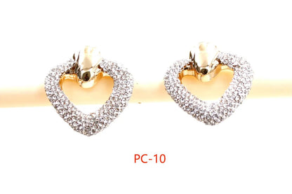 1 Pair Casual Simple Style Heart Shape Inlay Alloy Rhinestones Ear Studs