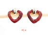 1 Pair Casual Simple Style Heart Shape Inlay Alloy Rhinestones Ear Studs