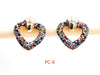 1 Pair Casual Simple Style Heart Shape Inlay Alloy Rhinestones Ear Studs