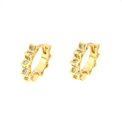 1 Pair Casual Simple Style Heart Shape Plating Inlay Copper Zircon 18k Gold Plated Earrings