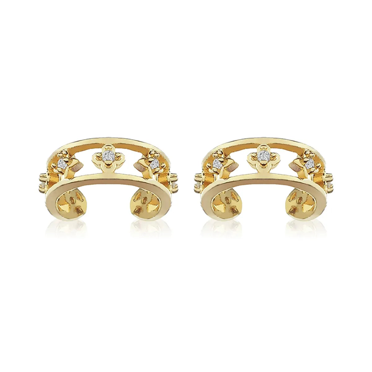 1 Pair Casual Simple Style Hexagram Heart Shape Plating Inlay Copper Zircon 18k Gold Plated Hoop Earrings Drop Earrings Ear Cuffs