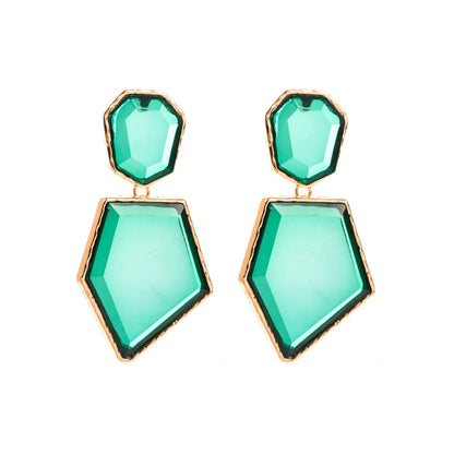 1 Pair Casual Simple Style Irregular Inlay Alloy Resin Drop Earrings