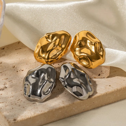 1 Pair Casual Simple Style Irregular Plating Stainless Steel 18k Gold Plated Earrings