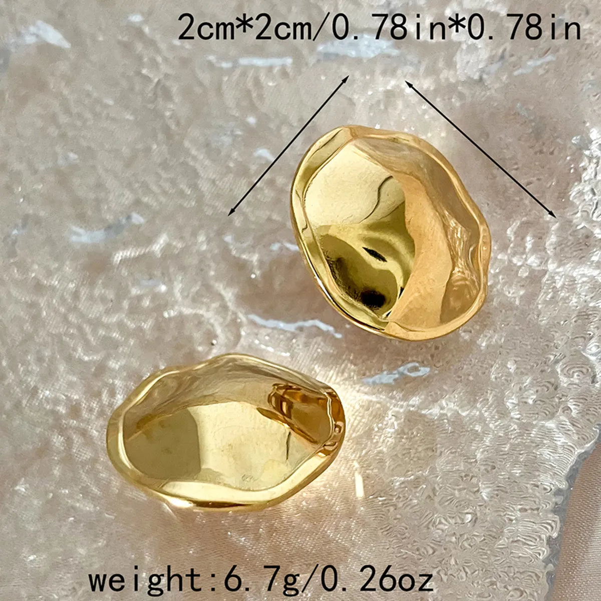 1 Pair Casual Simple Style Irregular Plating Stainless Steel Gold Plated Ear Studs