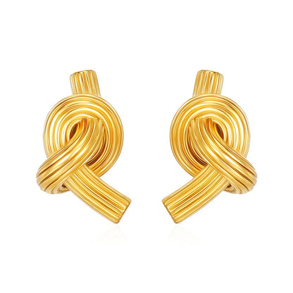 1 Pair Casual Simple Style Knot 304 Stainless Steel 18K Gold Plated Ear Studs