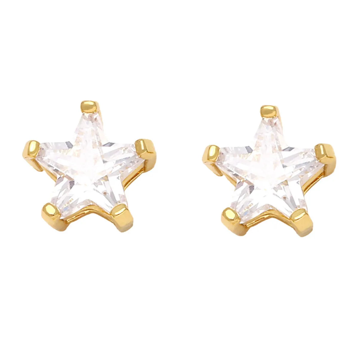 1 Pair Casual Simple Style Leaf Flower Rectangle Copper Plating Zircon Drop Earrings Ear Studs