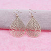 1 Pair Casual Simple Style Leaf Water Droplets Hollow Out Copper Drop Earrings