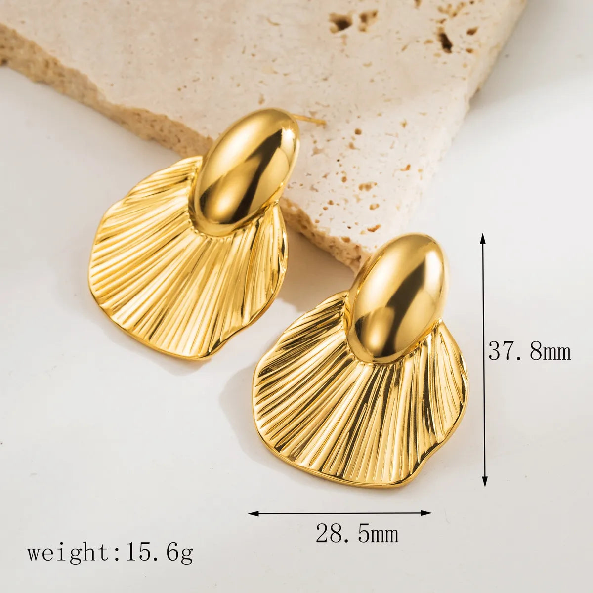 1 Pair Casual Simple Style Leaves Inlay Stainless Steel Artificial Pearls 18K Gold Plated Drop Earrings