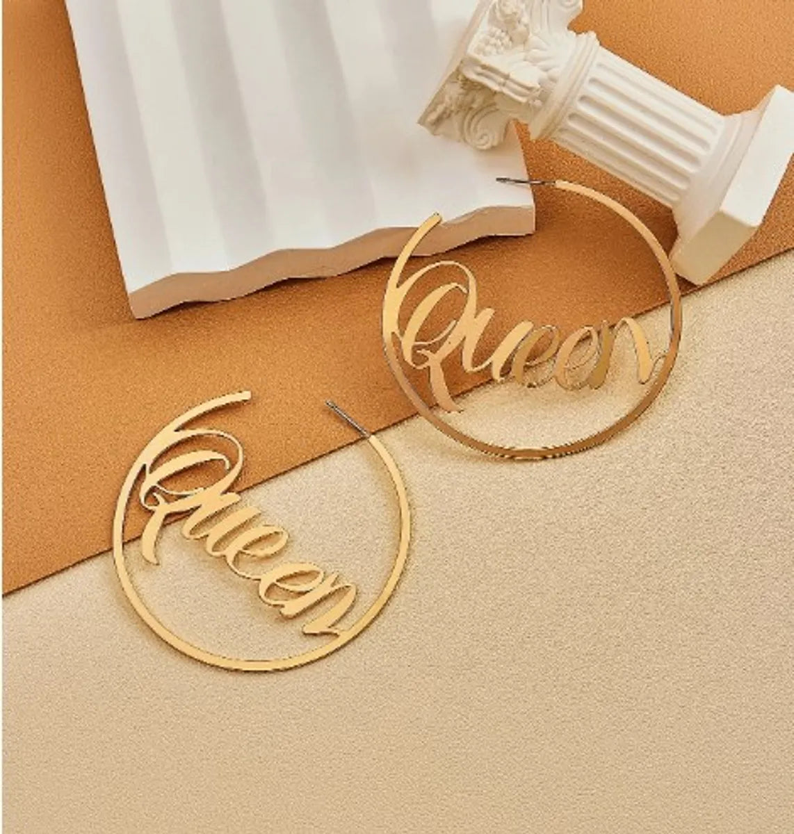 1 Pair Casual Simple Style Letter Hollow Out Alloy Ear Studs