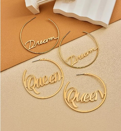 1 Pair Casual Simple Style Letter Hollow Out Alloy Ear Studs