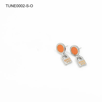 1 Pair Casual Simple Style Letter Lock 304 Stainless Steel 18K Gold Plated Drop Earrings