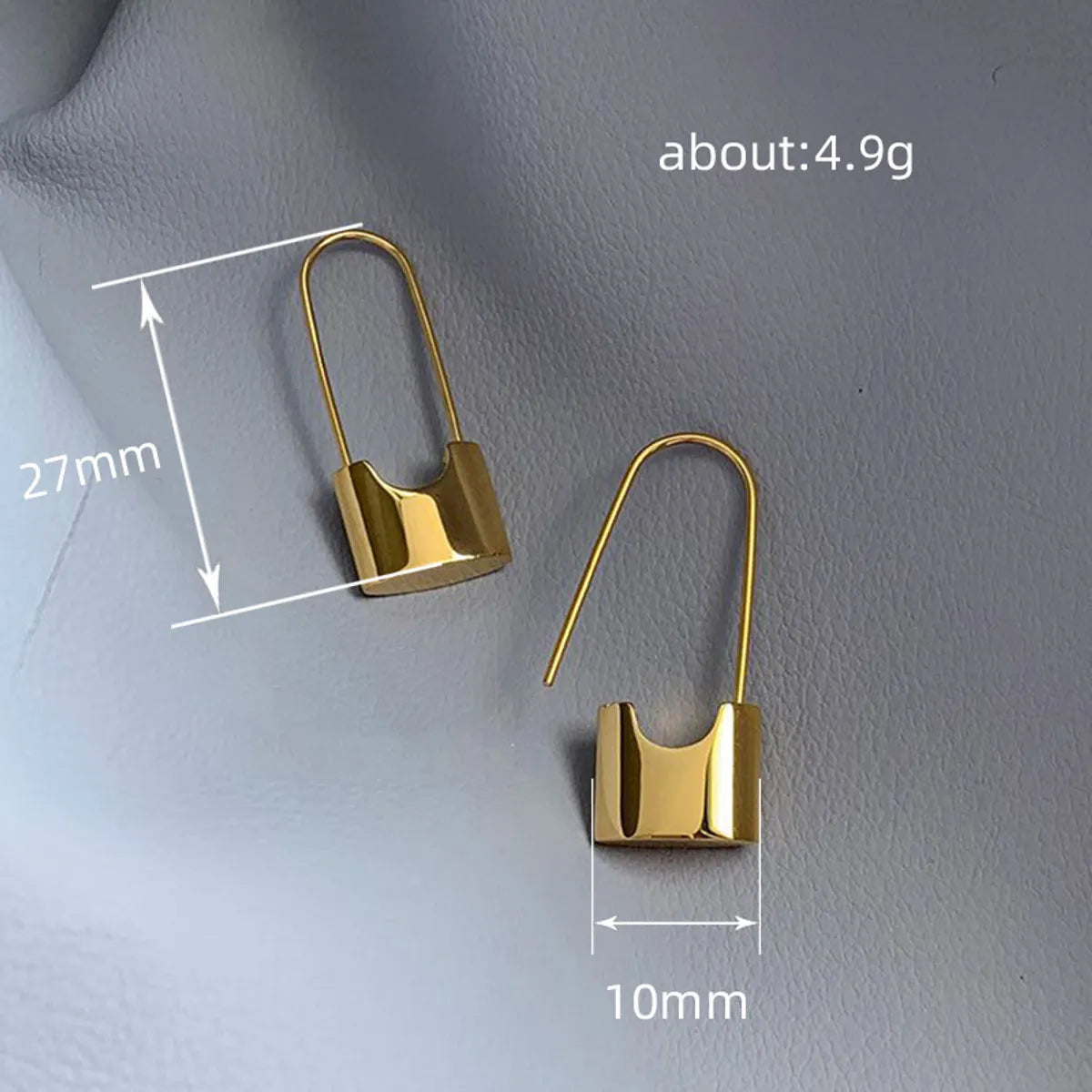 1 Pair Casual Simple Style Lock Plating Copper Earrings