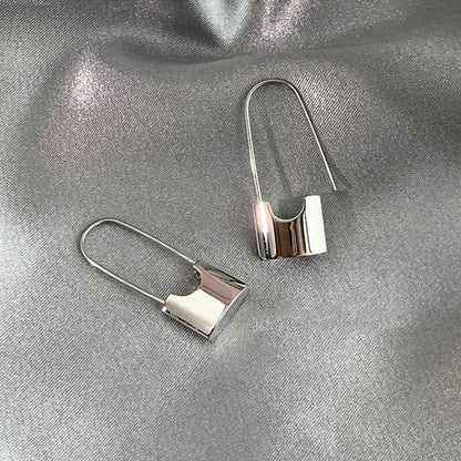 1 Pair Casual Simple Style Lock Plating Copper Earrings