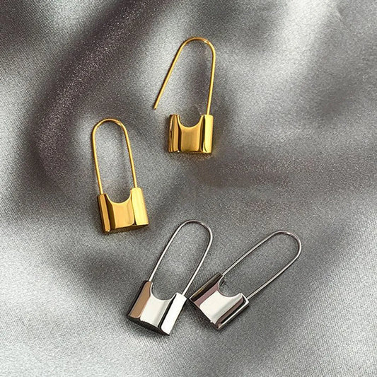 1 Pair Casual Simple Style Lock Plating Copper Earrings