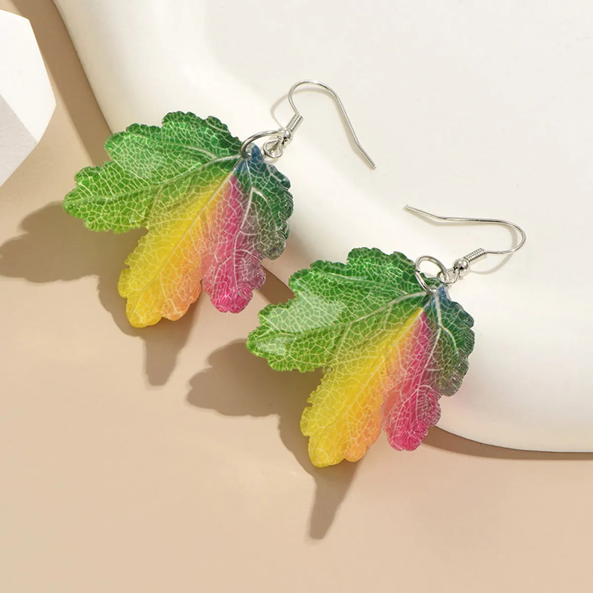 1 Pair Casual Simple Style Maple Leaf Arylic Drop Earrings