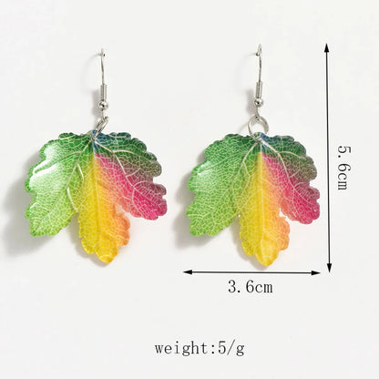 1 Pair Casual Simple Style Maple Leaf Arylic Drop Earrings