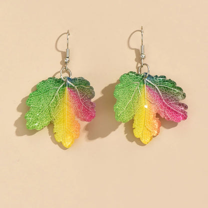 1 Pair Casual Simple Style Maple Leaf Arylic Drop Earrings