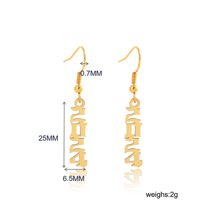 1 Pair Casual Simple Style Number Stainless Steel Drop Earrings