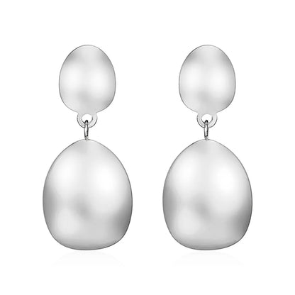 1 Pair Casual Simple Style Oval 304 Stainless Steel 18K Gold Plated Drop Earrings