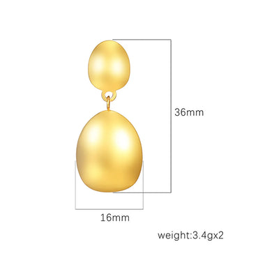 1 Pair Casual Simple Style Oval 304 Stainless Steel 18K Gold Plated Drop Earrings