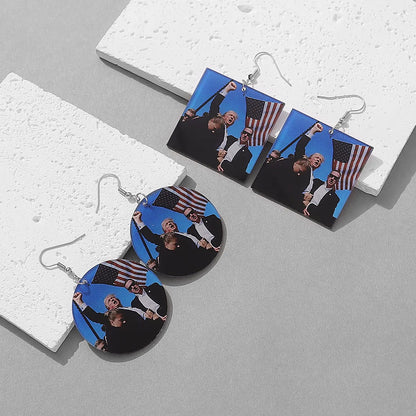 1 Pair Casual Simple Style Portrait Printing Arylic Drop Earrings