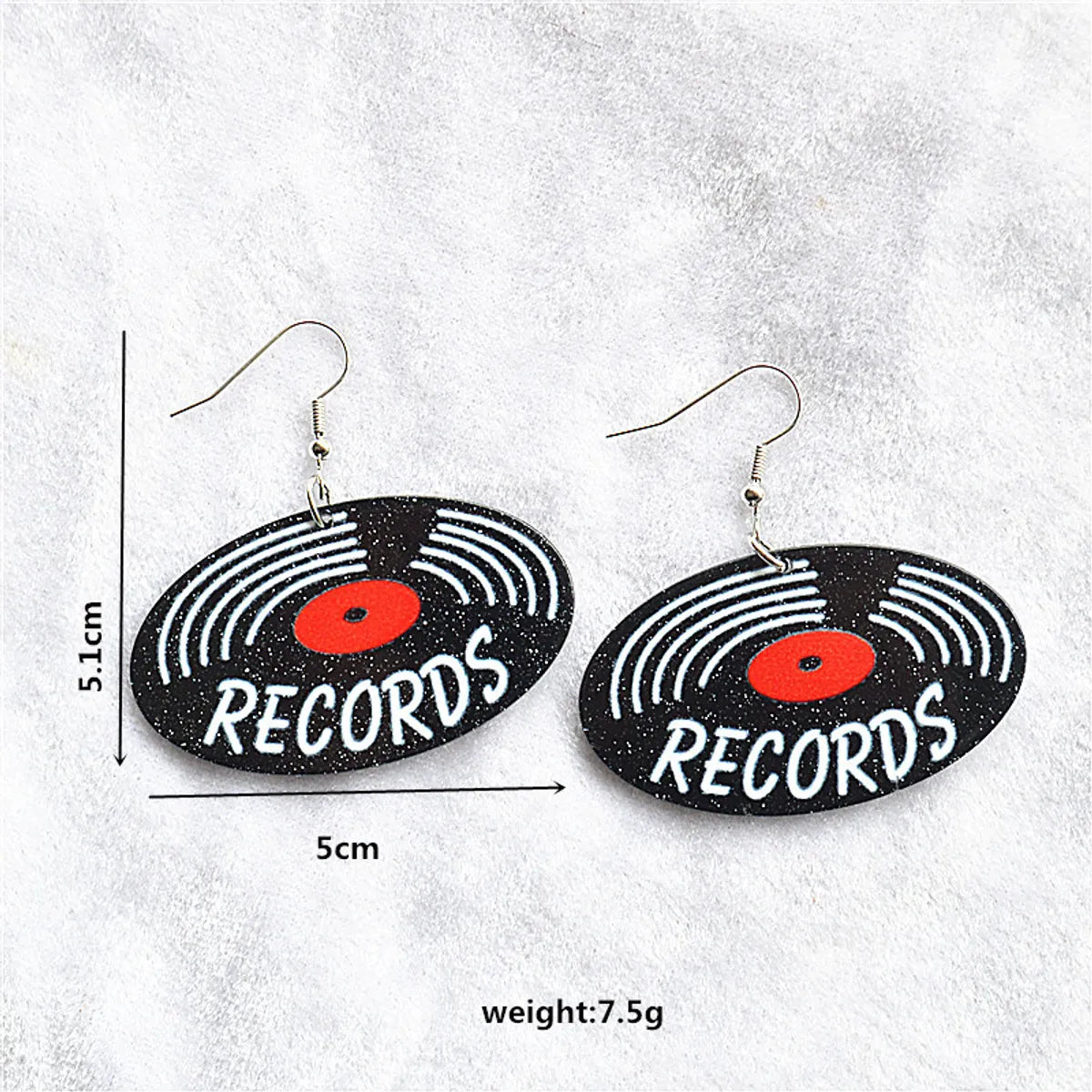 1 Pair Casual Simple Style Record Letter Arylic Metal Drop Earrings