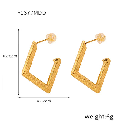 1 Pair Casual Simple Style Rhombus Plating Titanium Steel Ear Studs