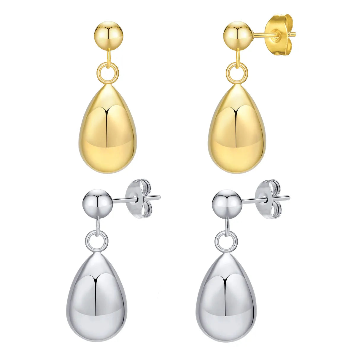 1 Pair Casual Simple Style Roman Style Geometric Plating Stainless Steel Gold Plated Drop Earrings